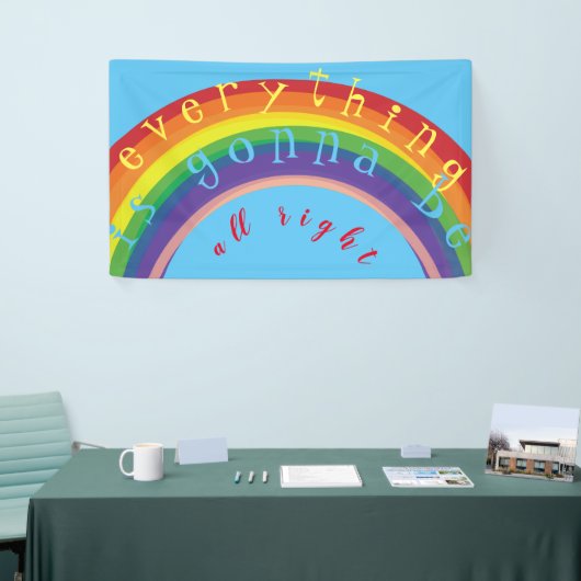 "Alles komt goed" Rainbow BlueSky Spandoek (Beurs)