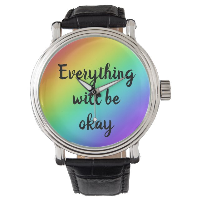 "Alles komt goed" Rainbow Watch Horloge (Voorkant)