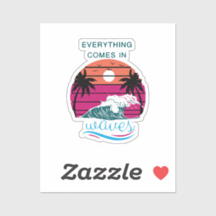 Alles komt in golven sticker