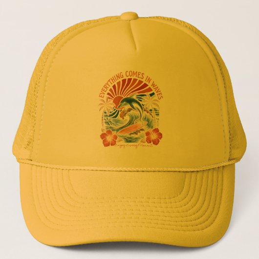 Alles komt terug in de golven trucker pet (Voorkant)
