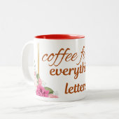 Alles letters tweekleurige koffiemok (Voorkant links)