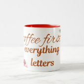 Alles letters tweekleurige koffiemok (Center)