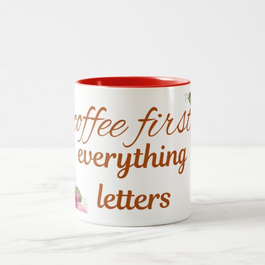 Alles letters tweekleurige koffiemok (Center)