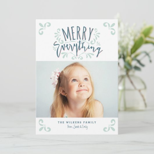 Alles leuk trendy foto groet feestdagenkaart (Staand voorkant)