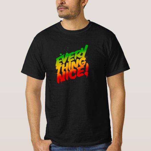 Alles Leuke Rasta Typografie Reggae T-shirt (Voorkant)
