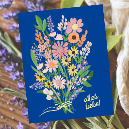 Alles Liebe Wildblumen süß Gouache Glückwunsch Briefkaart