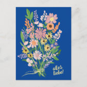 Alles Liebe Wildblumen süß Gouache Glückwunsch Briefkaart (Voorkant)