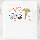 Alles medisch rechthoekige sticker (Tas)