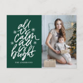 Alles met de hand is kalm, alles is helder groen feestdagenkaart (Voorkant)