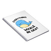 Alles met de Walvis Gaat Goed Grappige Walvis Woor Notitieboek (Rechterzijde)