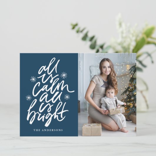 Alles met handschrift is kalm. Alles is een flinke Feestdagenkaart (Staand voorkant)