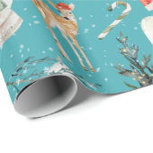 Alles met Kerstrendierblauw Blauwgroen blauw Cadeaupapier (Rol Hoek)