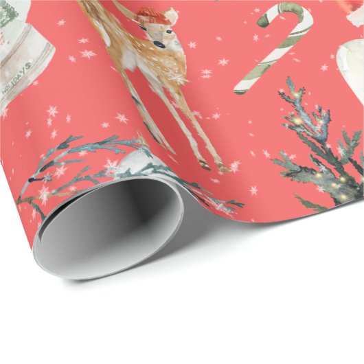 Alles met Kerstrendierlijk rood Cadeaupapier (Rol Hoek)