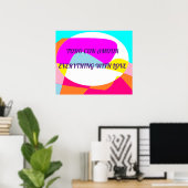 Alles met liefde op roze gele blauwe patronen poster (Thuiskantoor)