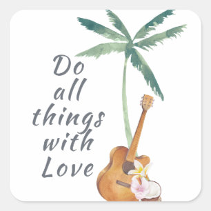 Alles met liefde Tropisch Vierkante Sticker