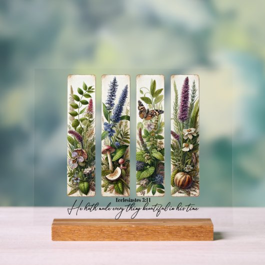 Alles mooi op Zijn tijd botanisch Acryl Bord (Neutraal)