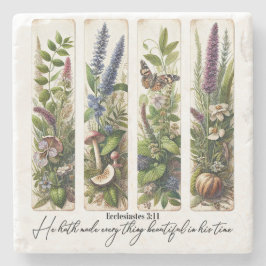 Alles mooi op Zijn tijd botanisch Stenen Onderzetter