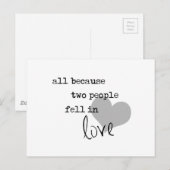 alles omdat twee mensen verliefd werden modern een briefkaart (Voorkant / Achterkant)