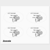 alles omdat twee mensen verliefd werden modern een ovale sticker (Vel)