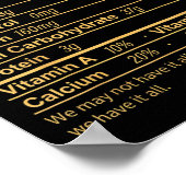 Alles op het menu Voedingswaarde feiten thanksgivi Poster (Hoek)