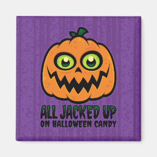 Alles opgejaagd op Halloween Snoep Jack-O'-Lantern Magneet