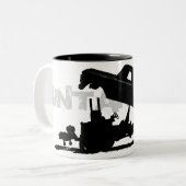 Alles opgepakt tweekleurige koffiemok (Voorkant links)