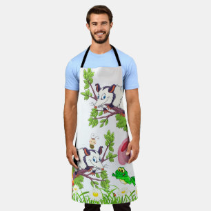 Alles over afdruk Apron Possum Chick Frog Floral Schort