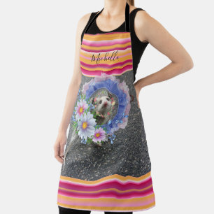 Alles over afdruk Apron Stripe Opossum Floral Schort