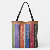 Alles-over-afdruk Canvas tas van bibliotheekboeken (Achterkant)