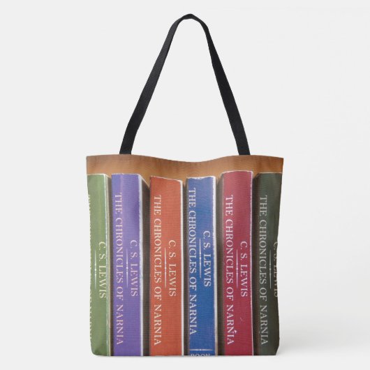 Alles-over-afdruk Canvas tas van bibliotheekboeken (Achterkant)