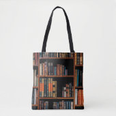 Alles-over-afdruk Canvas tas van bibliotheekboeken (Voorkant)