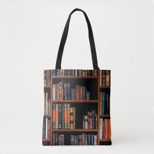 Alles-over-afdruk Canvas tas van bibliotheekboeken (Voorkant)