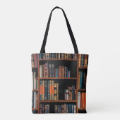 Alles-over-afdruk Canvas tas van bibliotheekboeken (Achterkant)