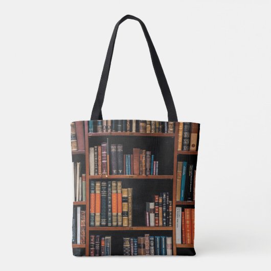 Alles-over-afdruk Canvas tas van bibliotheekboeken (Achterkant)