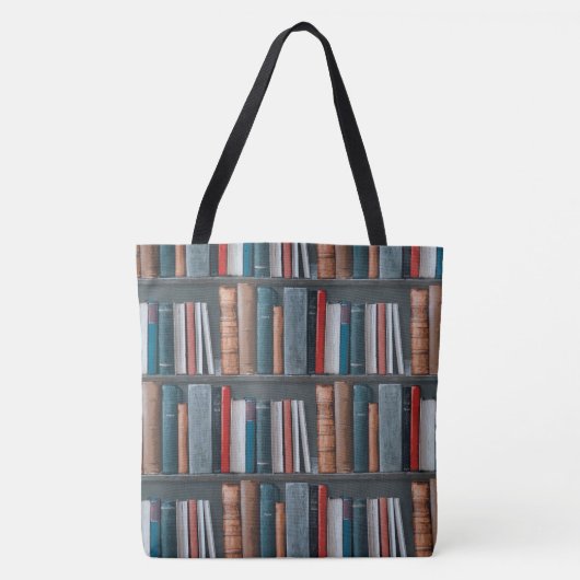 Alles-over-afdruk Canvas tas van bibliotheekboeken (Voorkant)