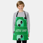 Alles over afdruk, groene buitenaardse kop schort (Gedragen)