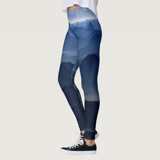 Alles-over-afdruk Leggings voor bergontwerp (Links)