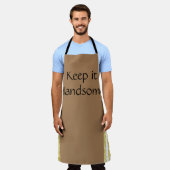 Alles over afdruk Schort Houd het handig Gold beig (Gedragen)