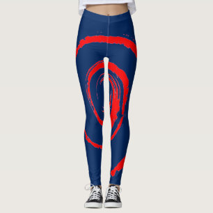 Alles-over-afdrukLeggings met een rode draai Leggings