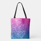 Alles over afdrukroze, Paars en blauw glitterontwe Tote Bag (Achterkant)
