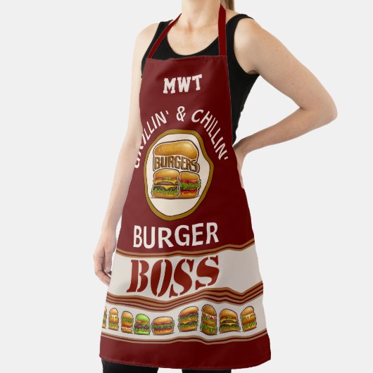 Alles-over-afdrukscherm voor branderboss schort (Insitu)