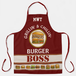 Alles-over-afdrukscherm voor branderboss schort