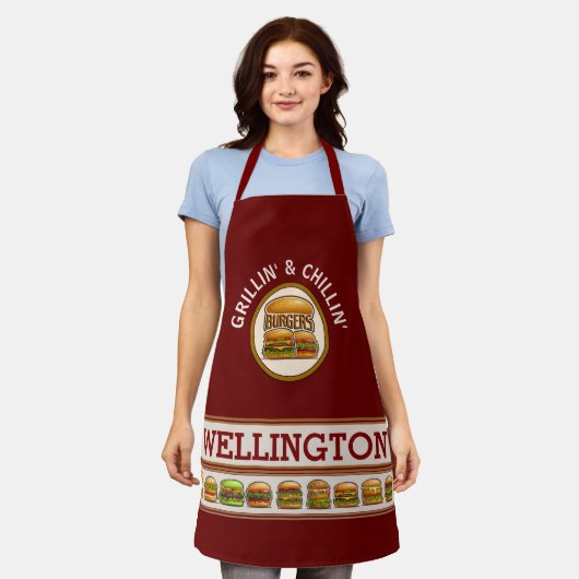 Alles-over-afdrukscherm voor branderboss schort (Gedragen)