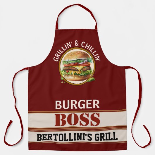 Alles-over-afdrukscherm voor branderboss schort (Voorkant)