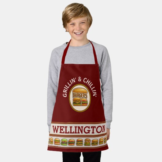 Alles-over-afdrukscherm voor branderboss schort (Gedragen)