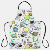 Alles over afdrukSchort Astronaut Aliens Space Schort (Voorkant)