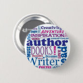 Alles over Auteurs blauw Ronde Button 5,7 Cm (Voorkant /achterkant)