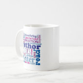 Alles over Auteurs Blue Word Collage Koffiemok (Voorkant links)