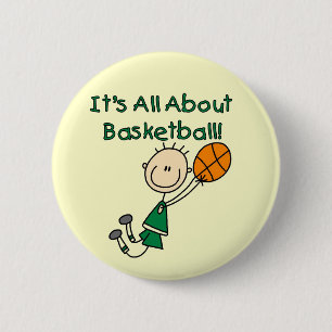 Alles over basketbal T-shirts en cadeaus Ronde Button 5,7 Cm