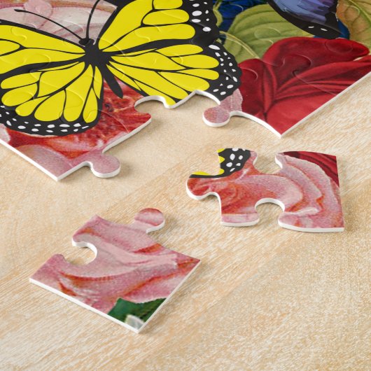 Alles over buiken en Rozen vlindervormig ontwerp Legpuzzel (Zijkant)